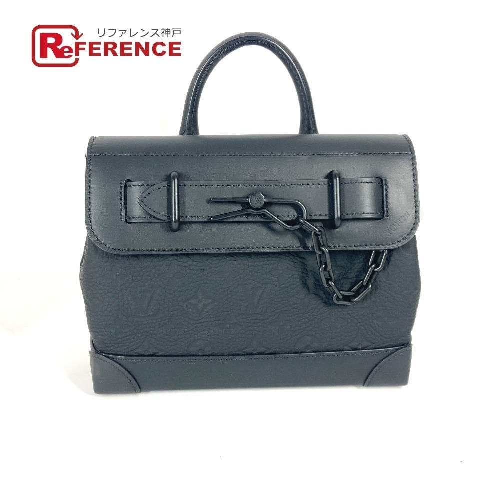 LOUIS VUITTON Taurillon Monogram Steamer Bag Crossbody Leather Noir Black